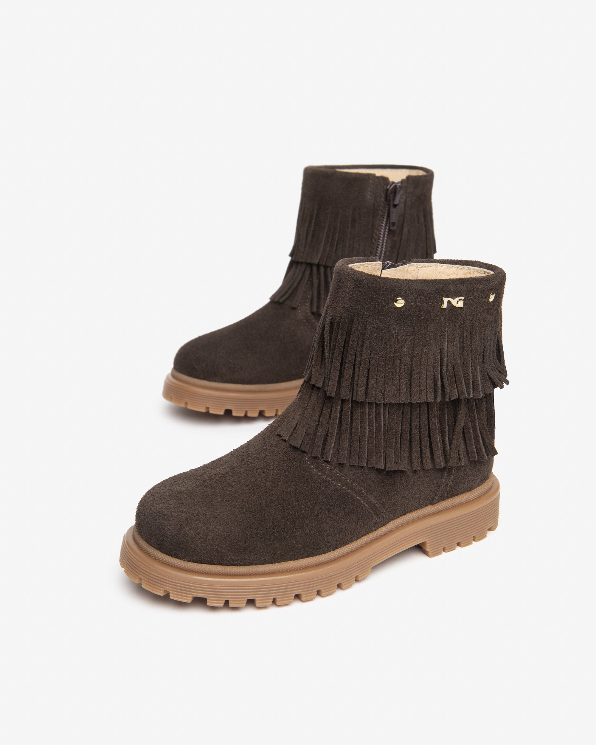 NeroGiardini Bottines Junior Fille bottines daim franges 28