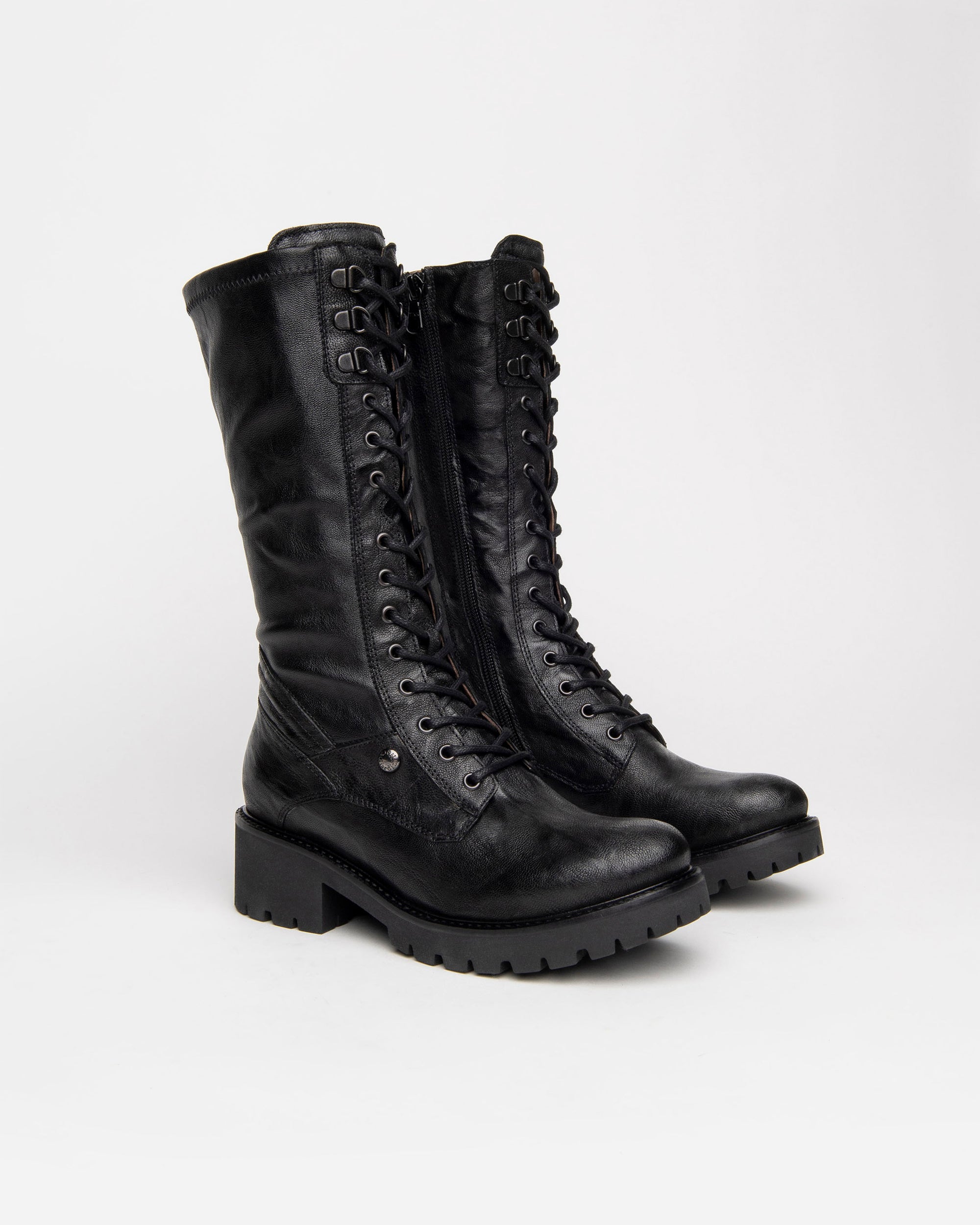 NeroGiardini Bottes Cuir Femme Lacets Hiver
