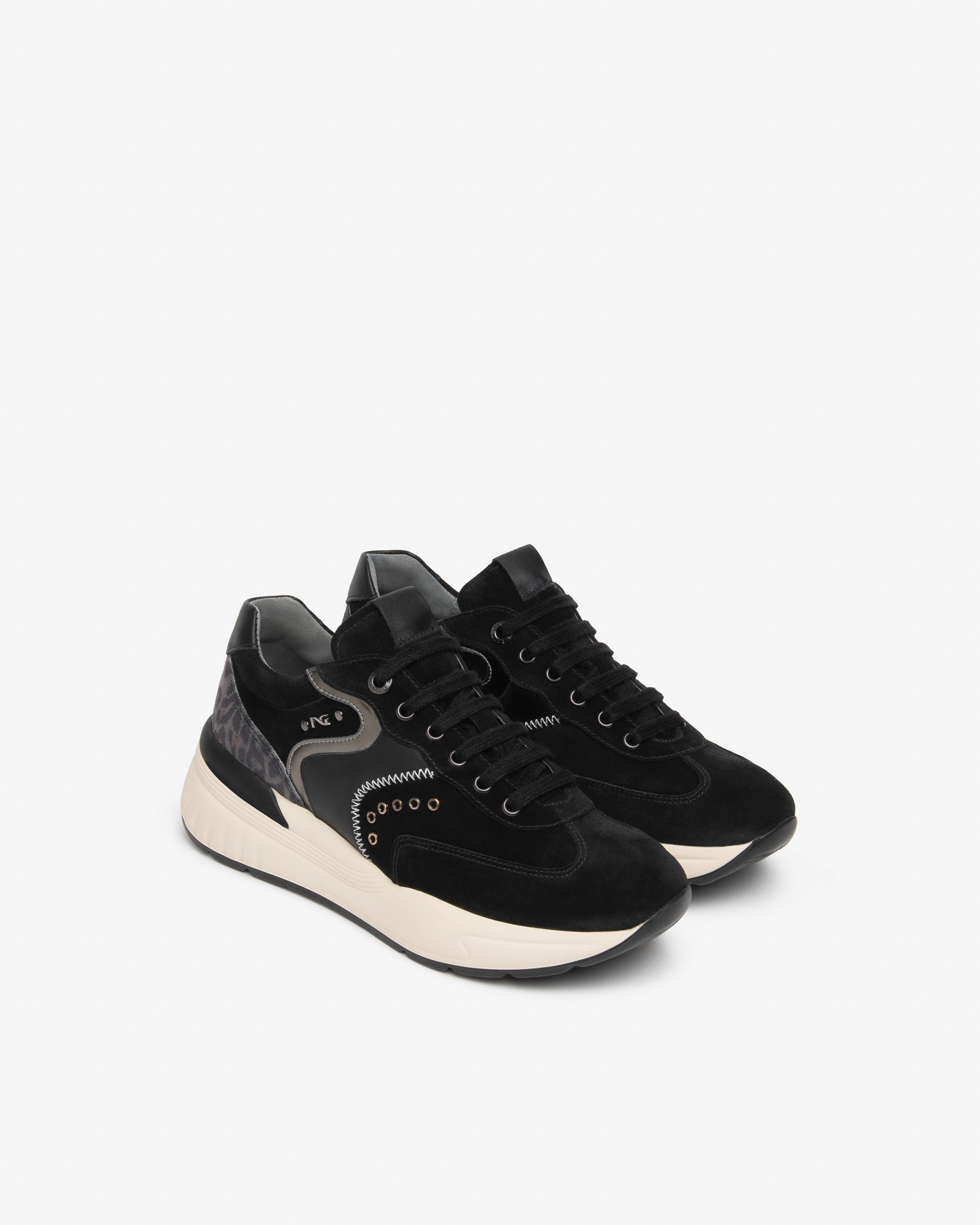NeroGiardini Sneakers femme daim clous semelle 60 mm 35-41