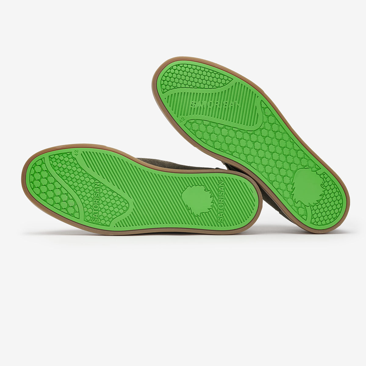 Satorisan Heisei Suede baskets Deep Khaki cuir