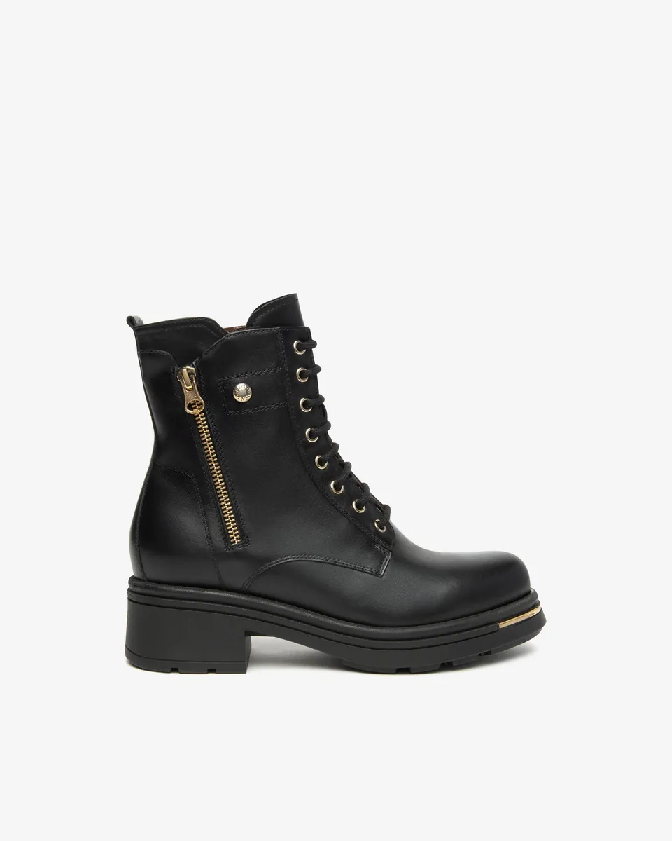 NeroGiardini Bottines Motardes Femme Cuir Confort Memory