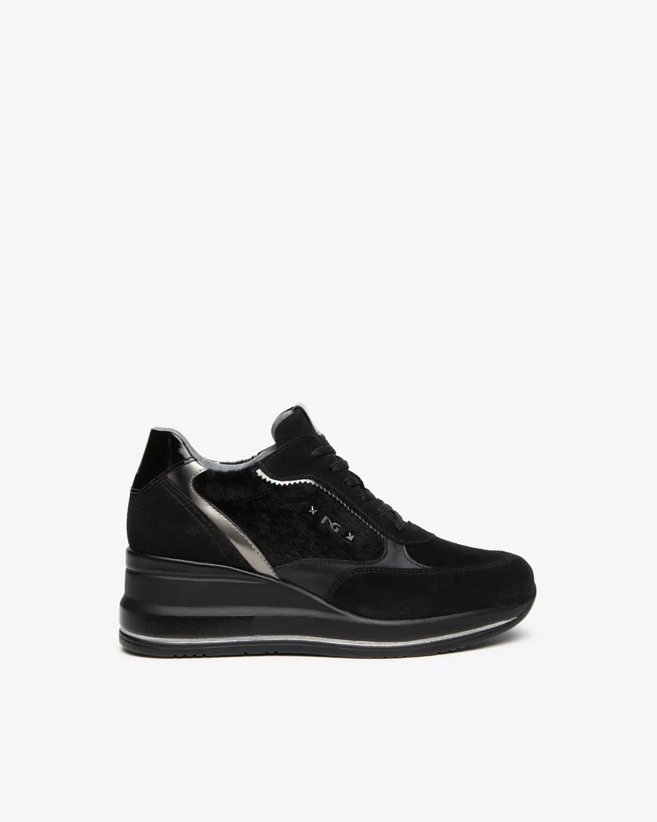 NeroGiardini Sneakers Femme Cuir Velours Semelle 60 mm