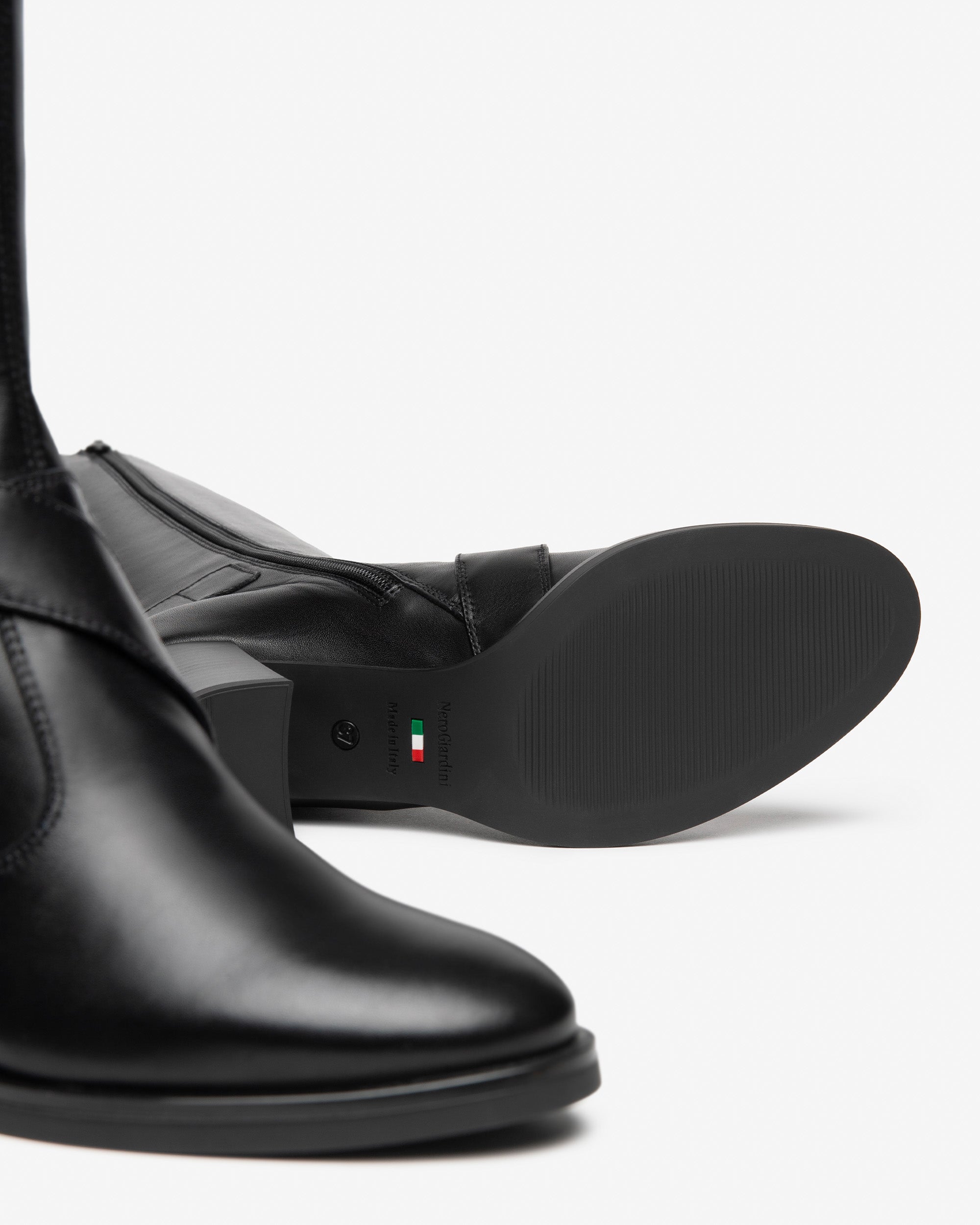 NeroGiardini Bottes Femme Cuir Talon Bloc 75 mm