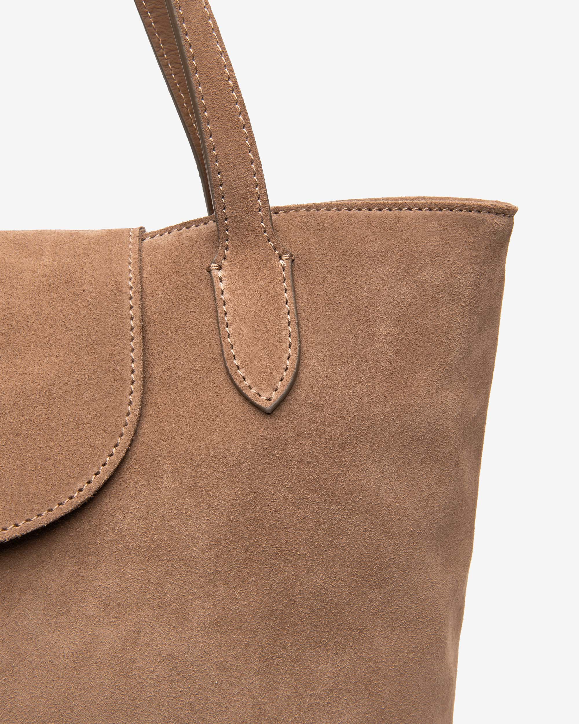 NeroGiardini Tote Bag Femme Daim Zip Doré
