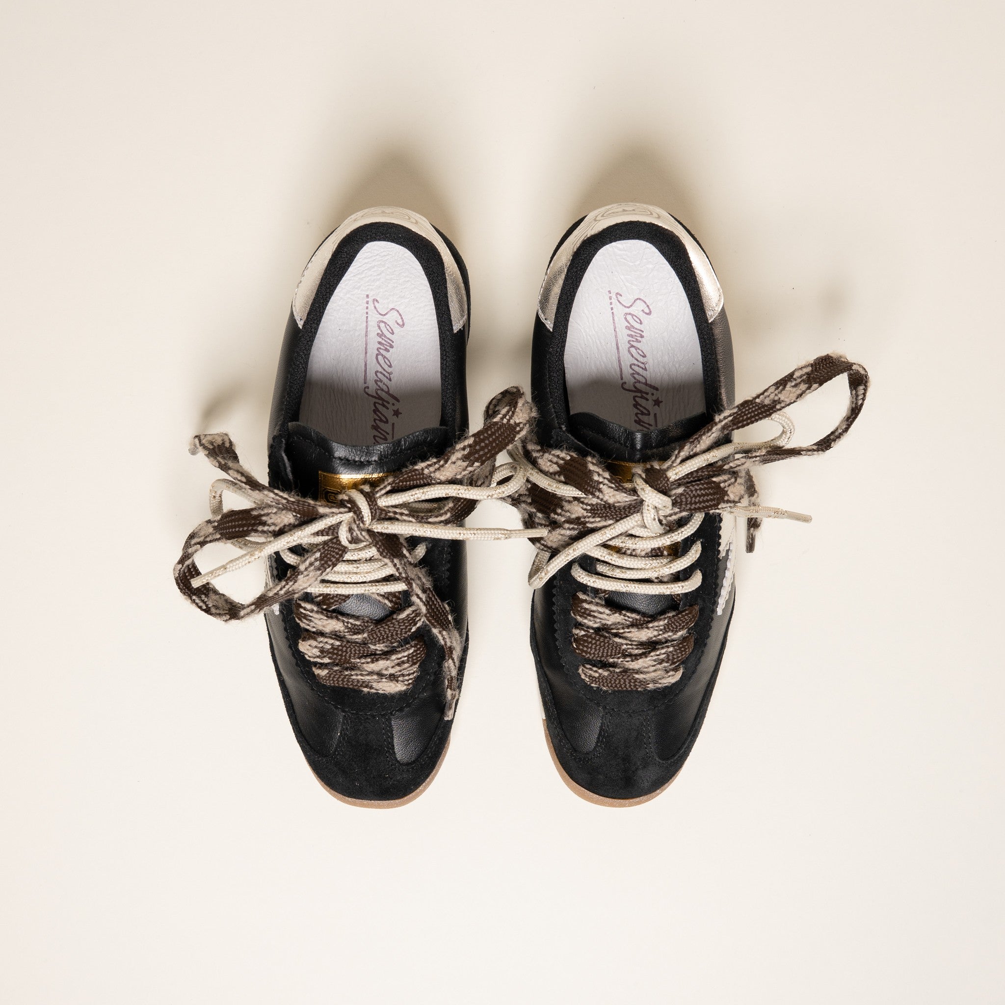 Semerdjian Joyce E322 baskets noir argent cuir