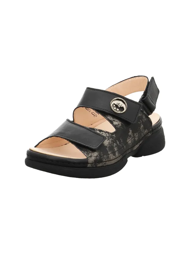 Think Cambio Sandale Femme Taupe Doublure Cuir Confort