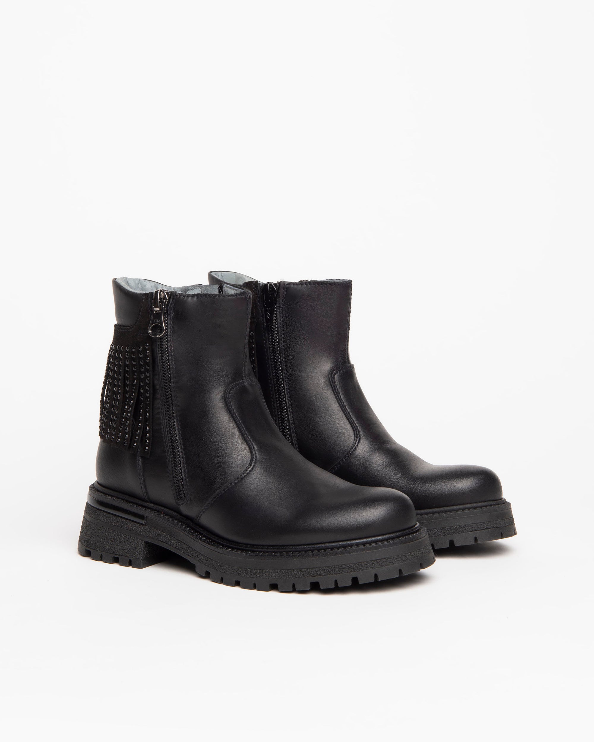NeroGiardini Teens Bottines Fille Cuir Strass Zip
