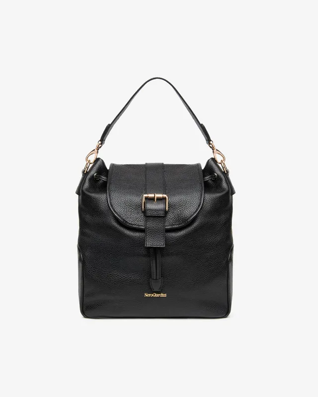 Nerogiardini Sacs sac à dos cuir femme PZ petit boucle dorée