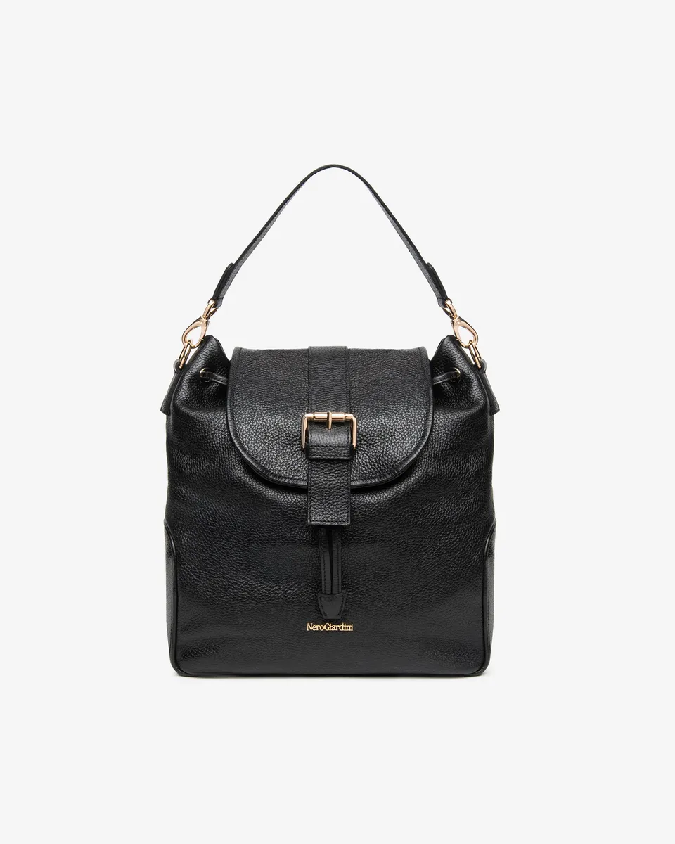 Nerogiardini Sacs sac à dos cuir femme PZ petit boucle dorée