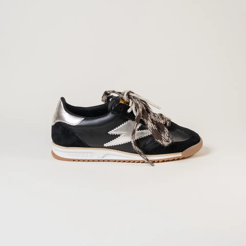Semerdjian Joyce E322 baskets noir argent cuir