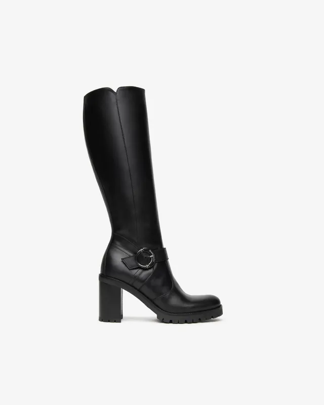 NeroGiardini Bottes femme cuir boucle talon 9 cm 38