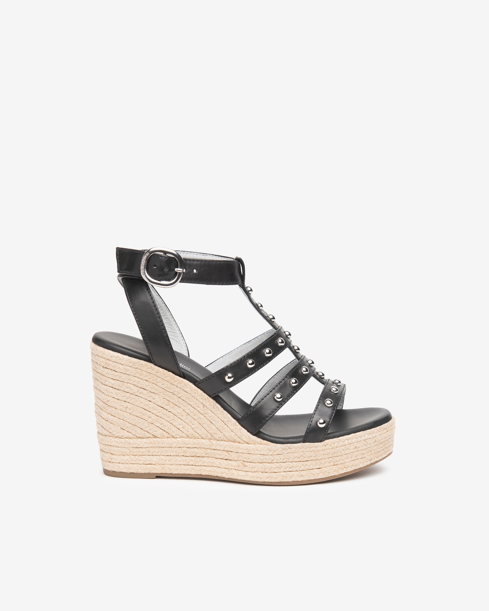 NeroGiardini Sandales Compensées Femme Cuir Clous