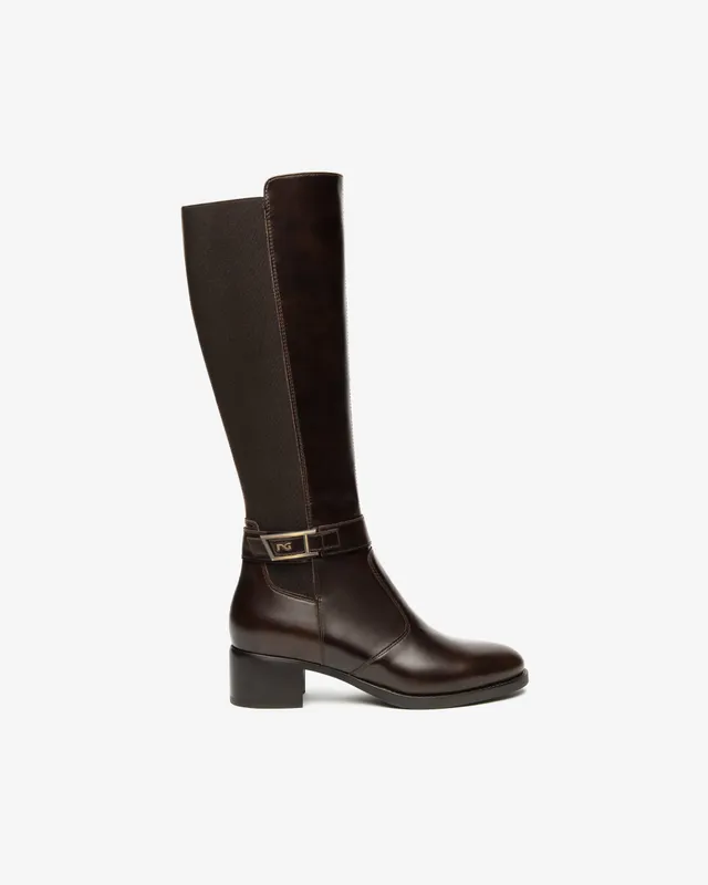 Nerogiardini Bottes Cuir Femme Tissu Talon 40 mm Zip