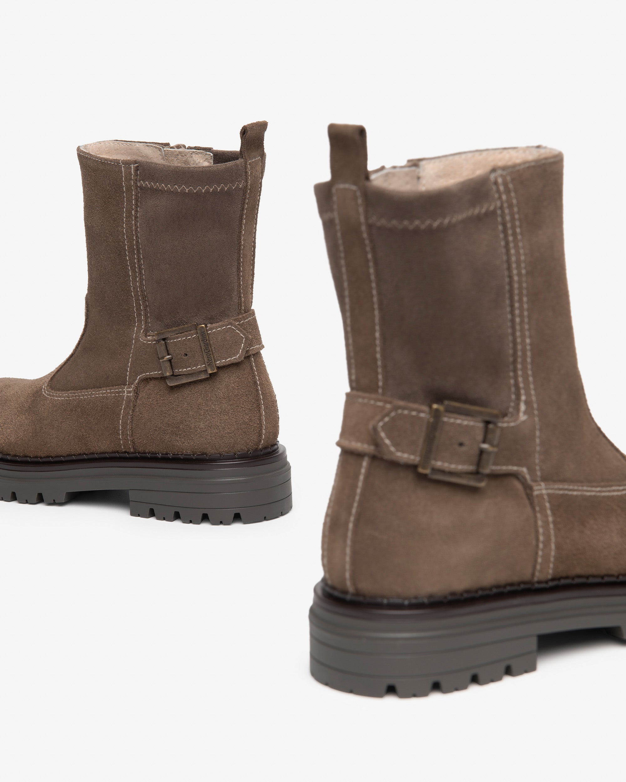 NeroGiardini Bottines Teen Fille Cuir Velours Matière Technique