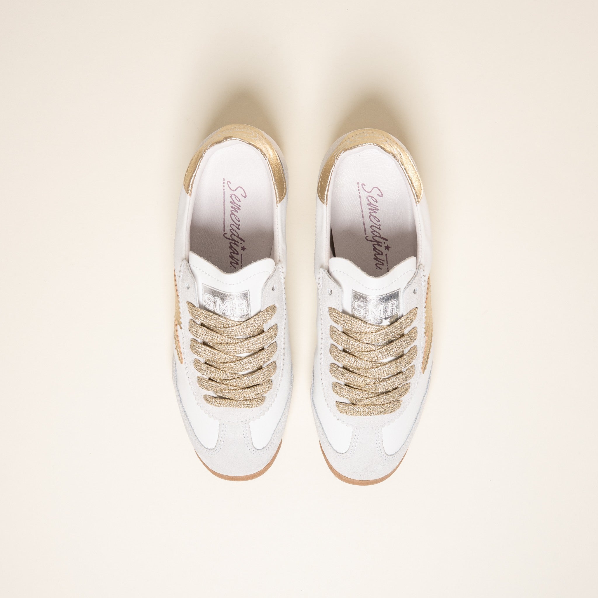 SMR Joyce E314 Baskets Blanc Or Cuir