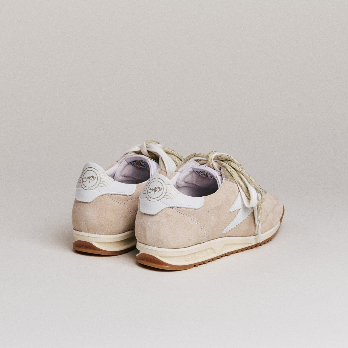 SMR Baskets Joyce D617 daim beige blanc