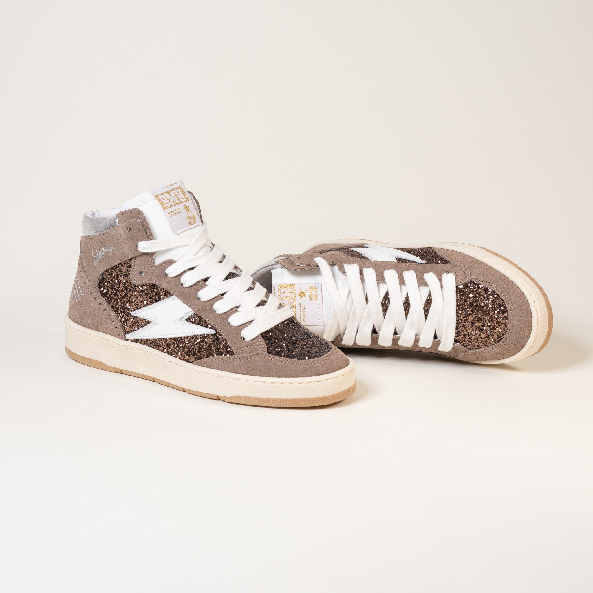 Semerdjian Braga C225 baskets marron glitter cuir