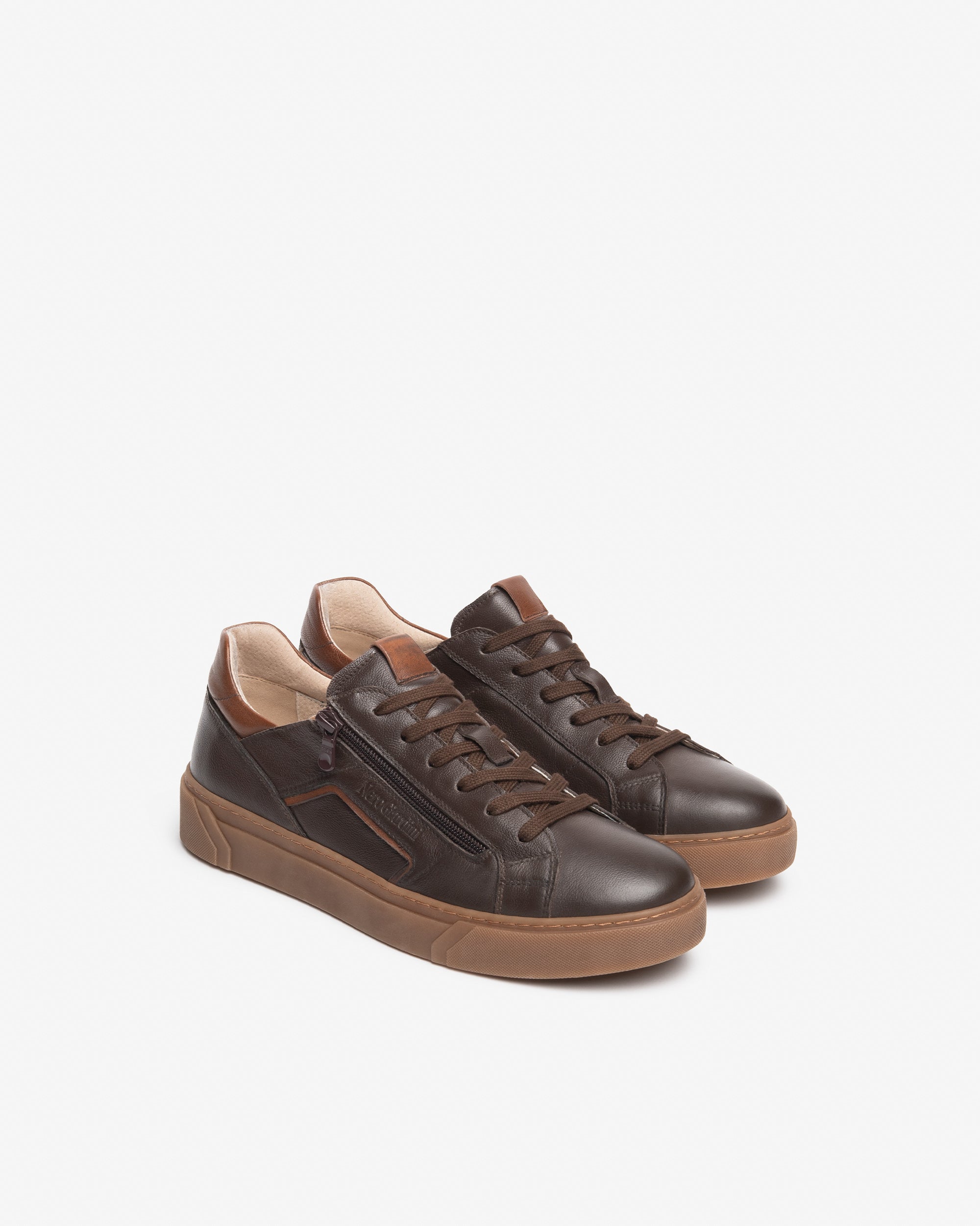 NeroGiardini Sneakers Homme en Cuir Fermeture Zip