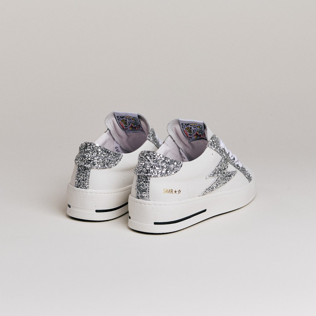 SMR Semerdjian Maya D599 baskets cuir blanc argent