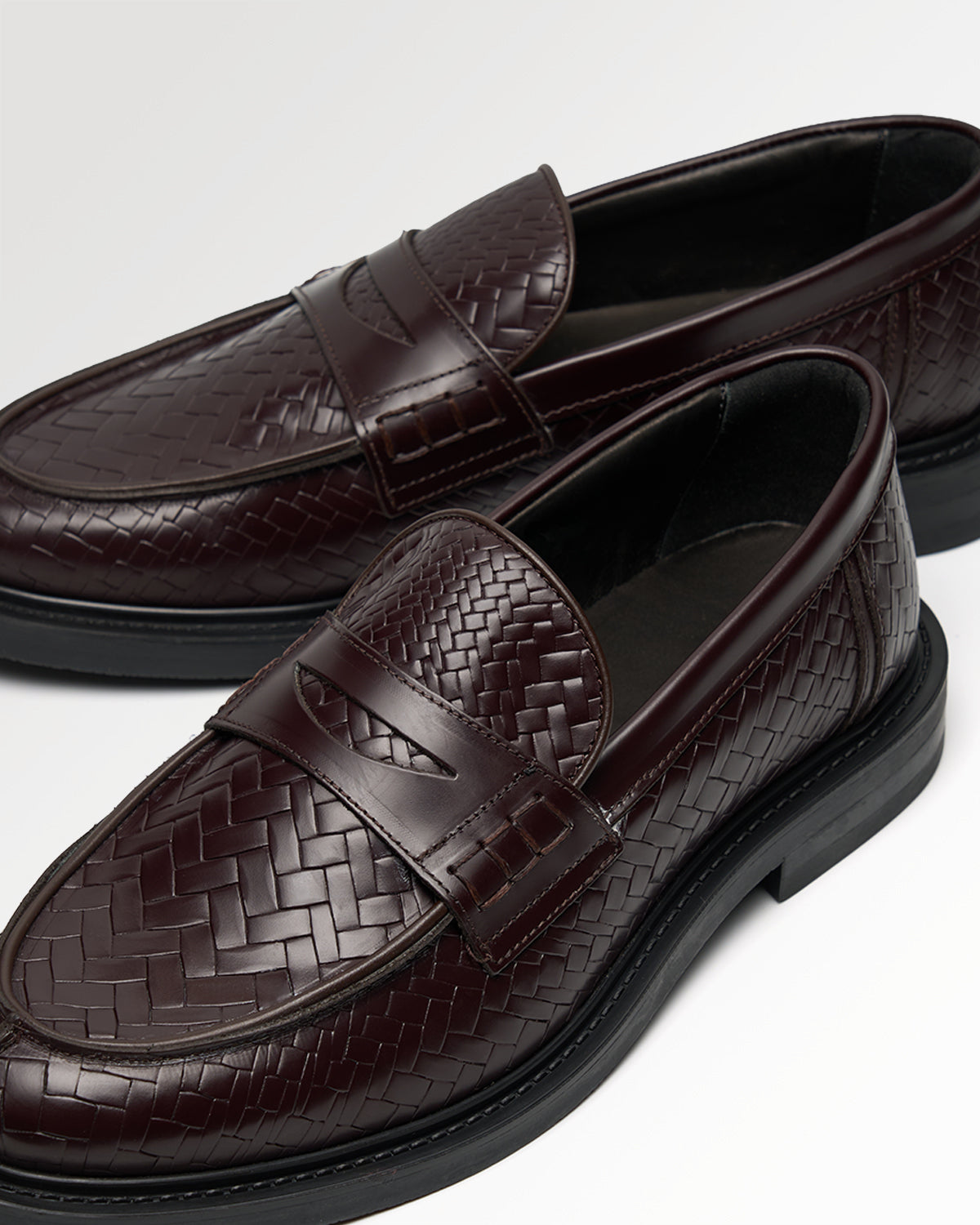 Filling Pieces Woven Twist loafer marron cuir tressé