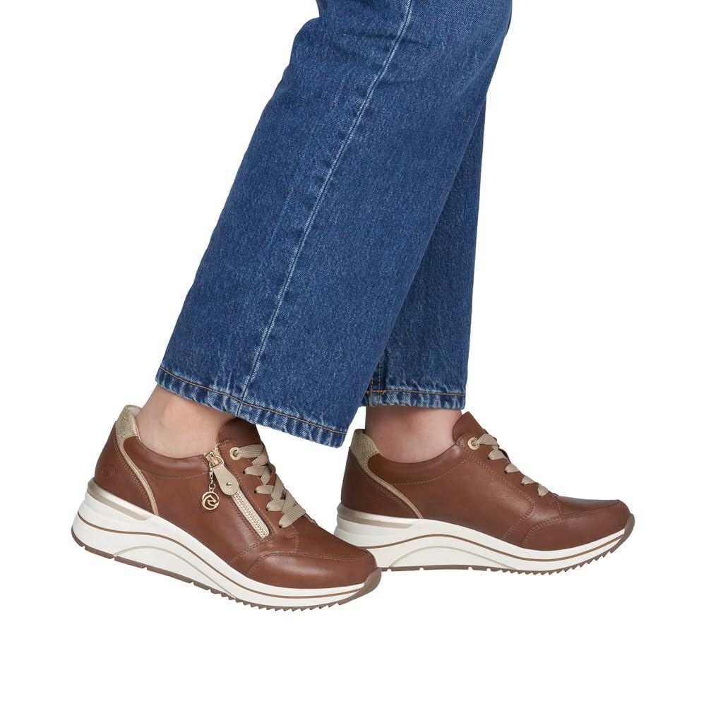 Remonte D0T03 Basket Femme Beige Cuir Velours