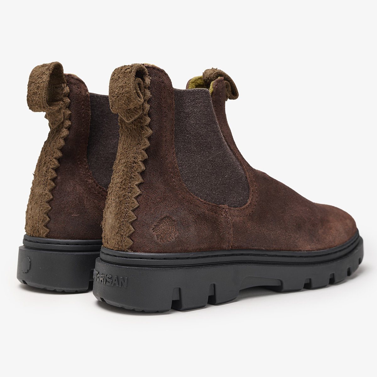 Satorisan Unalome Chelsea bottines cuir marron walnut