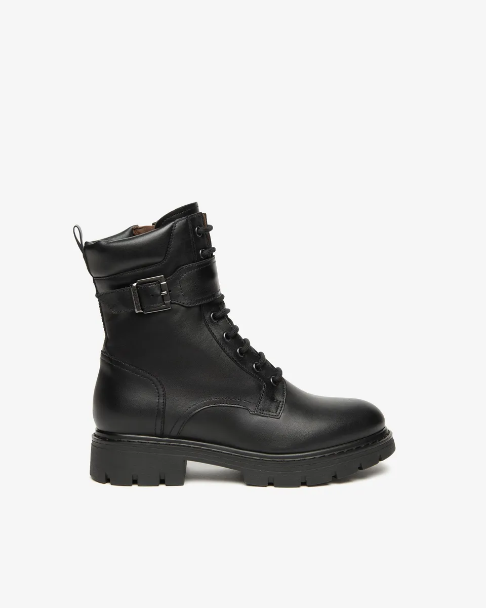 Nerogiardini Bottines Motardes Femme Cuir Combat Boots