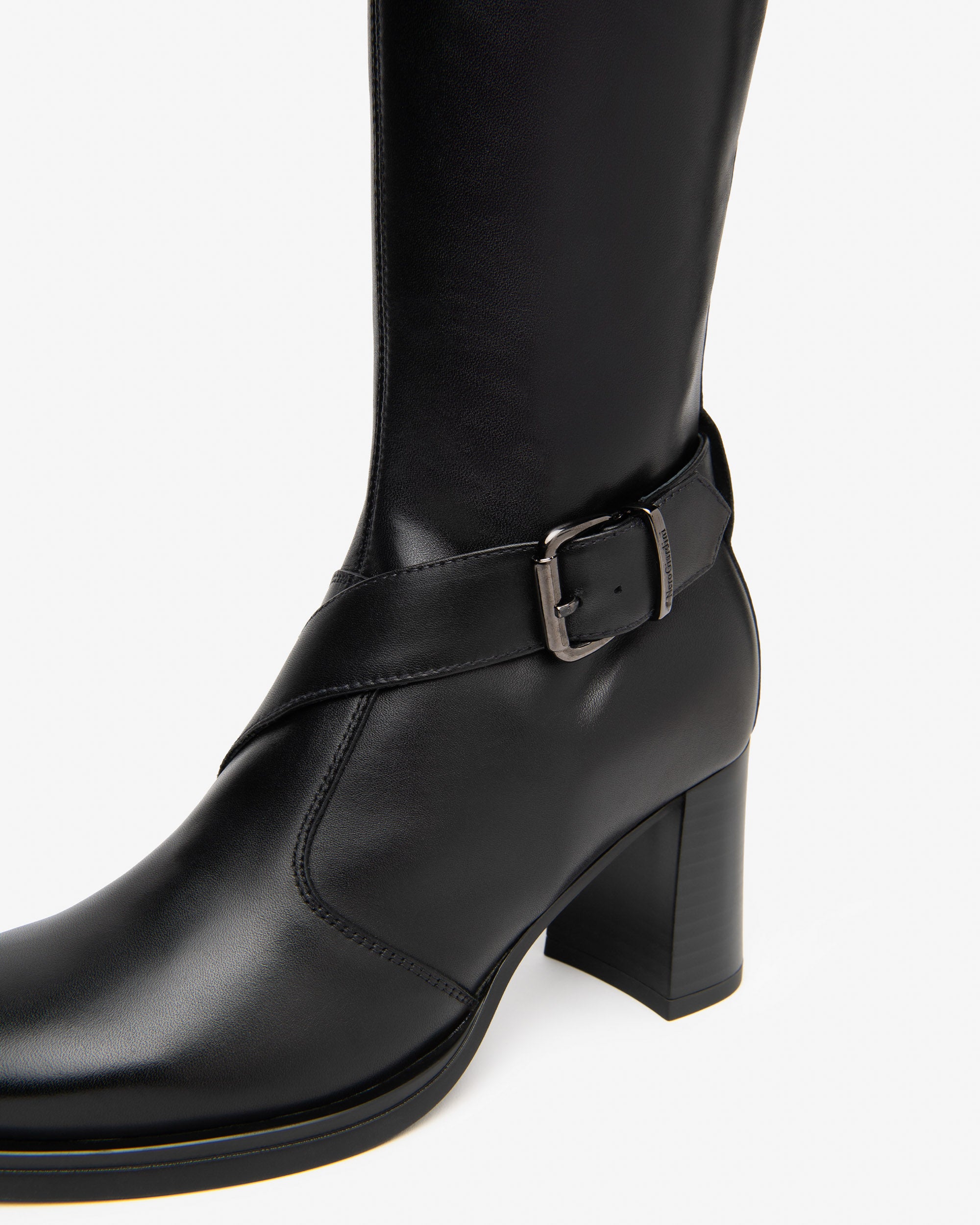 NeroGiardini Bottes Femme Cuir Talon Bloc 75 mm