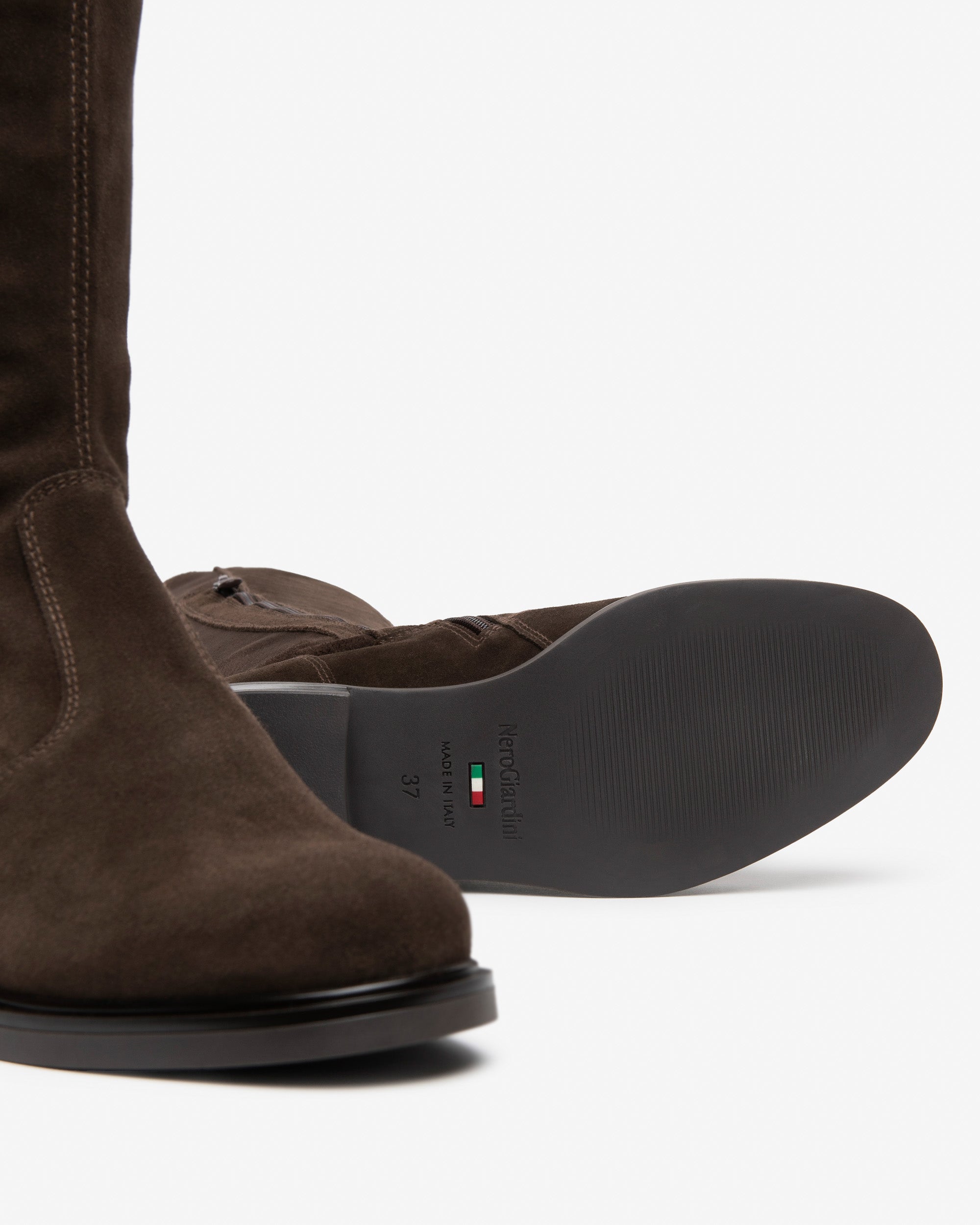 NeroGiardini Bottes Femme Daim Zip Talon 30 mm