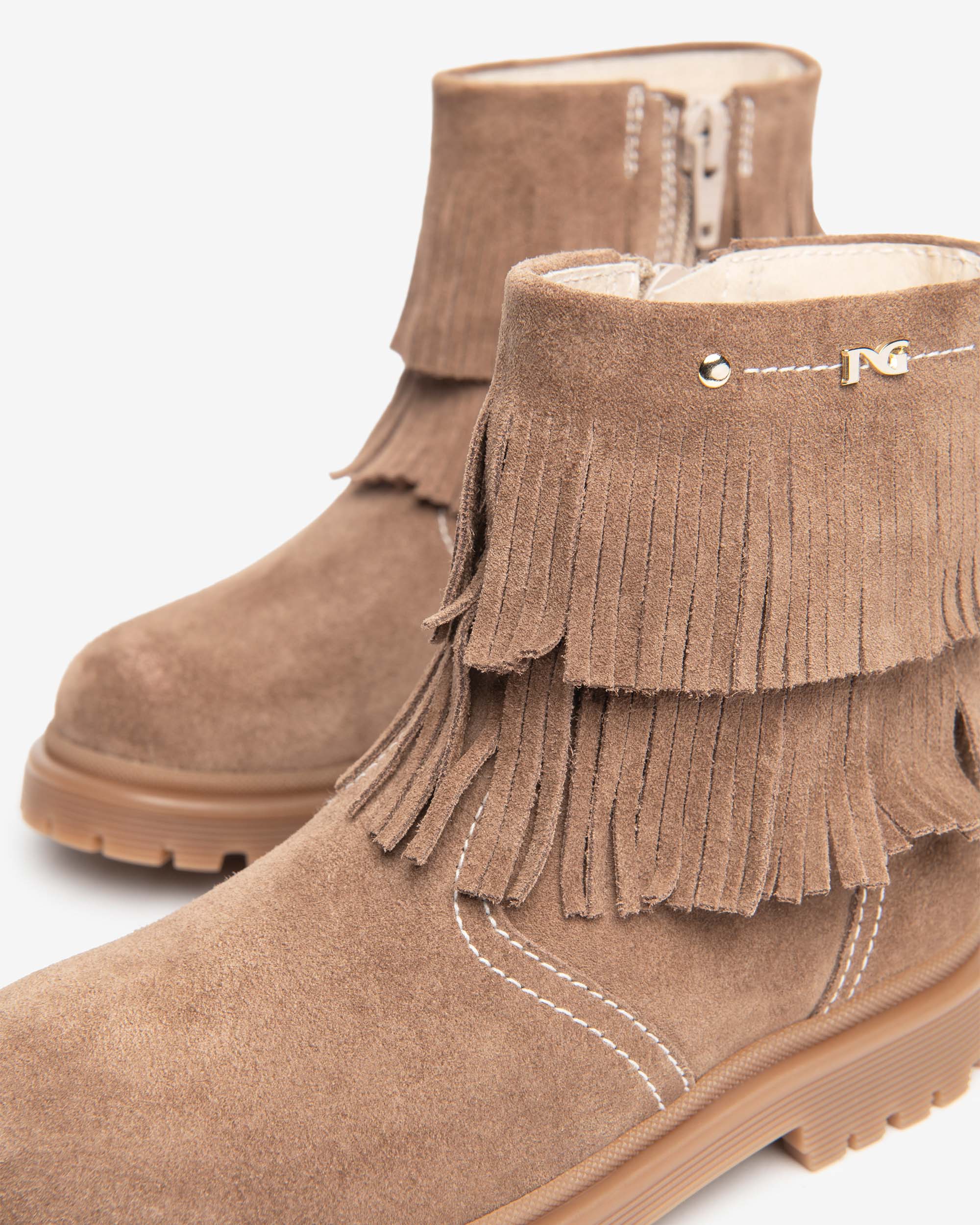 Nerogiardini Bottines Junior Fille Daim Franges Fermeture