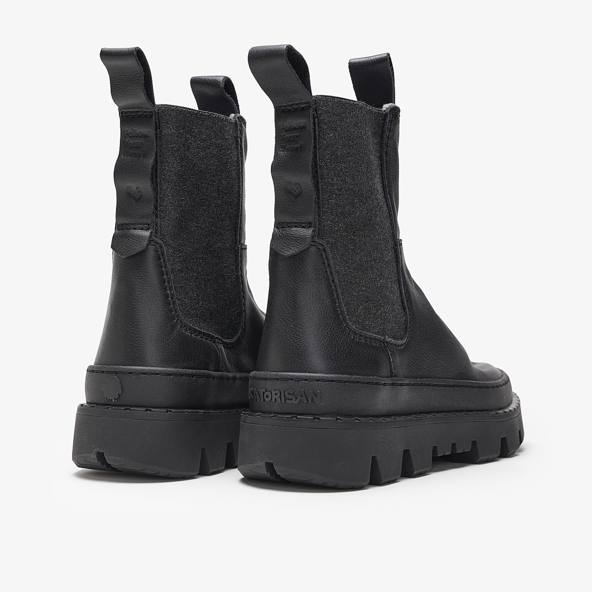 Satorisan Unalome Elastics Premium bottines Black cuir chelsea