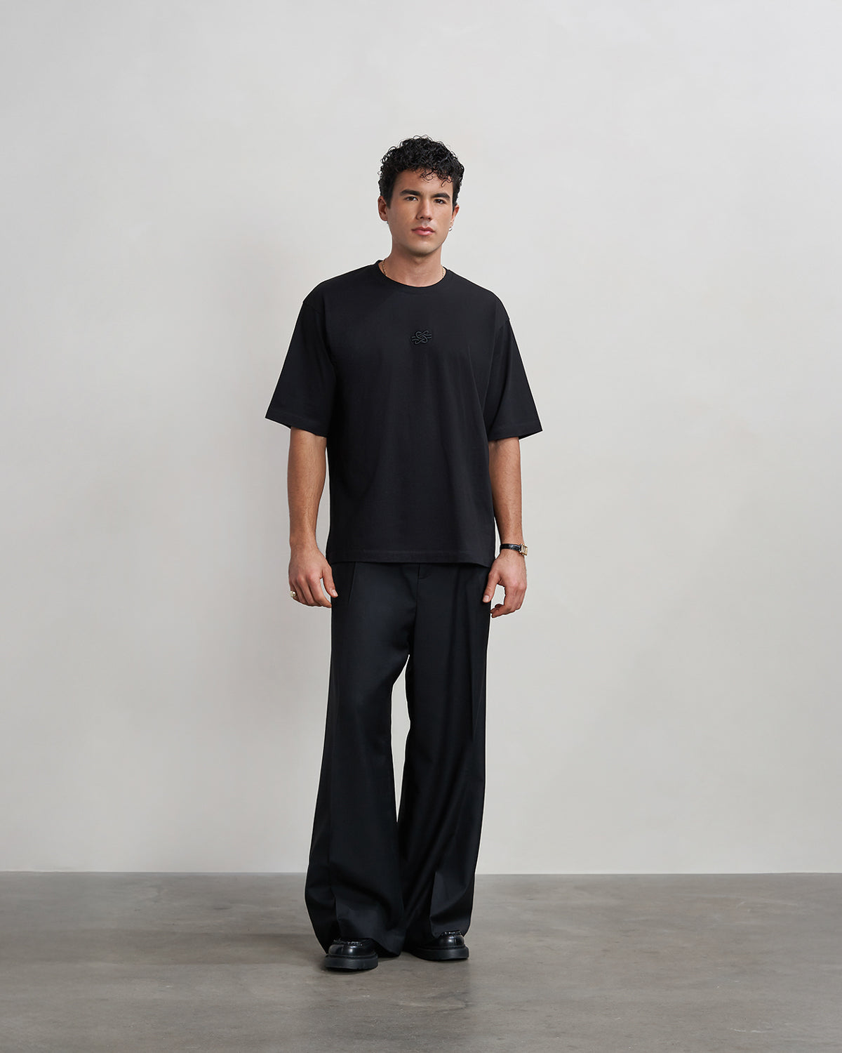 Filling Pieces Boxy Embroidered t-shirt noir coton