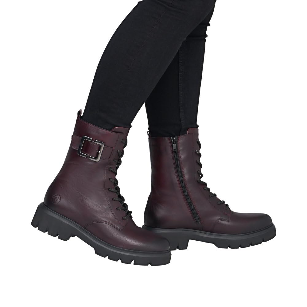 Remonte D1W82 Bottes Lacets Femme Bordeaux 39 EU