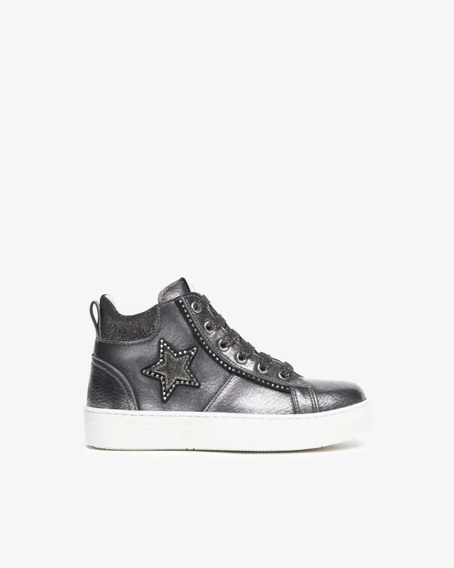 NeroGiardini Sneakers Fille Montantes Cuir Strass