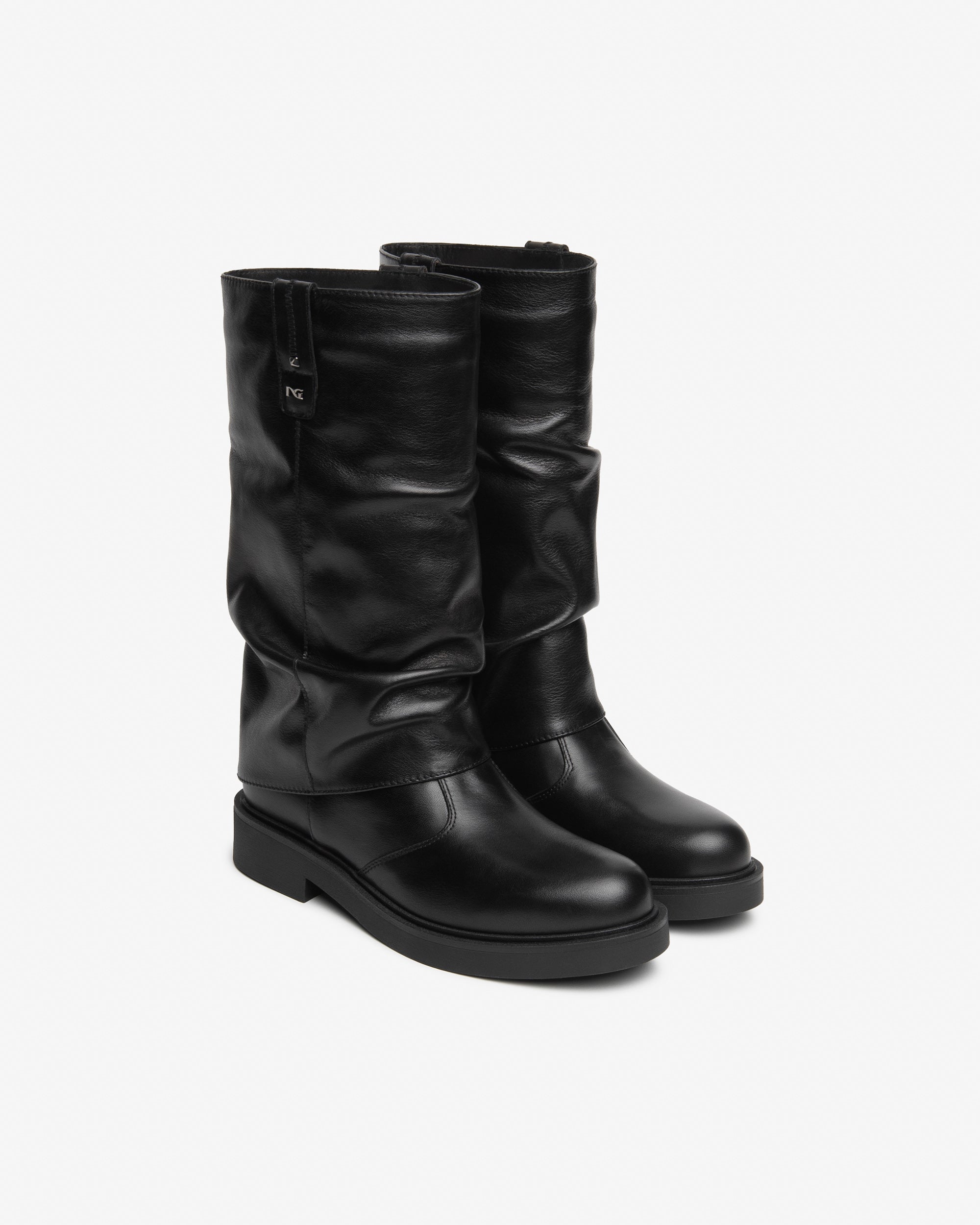 NeroGiardini Bottes Femme Cuir Biker Talon 35 mm