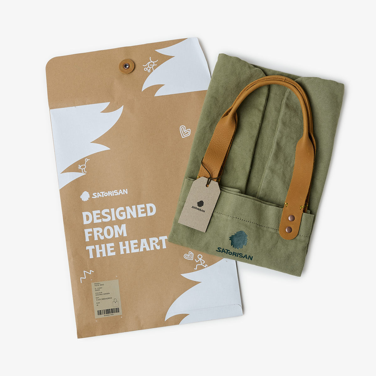 Satorisan Gaia tote bag Marshland M anses cuir