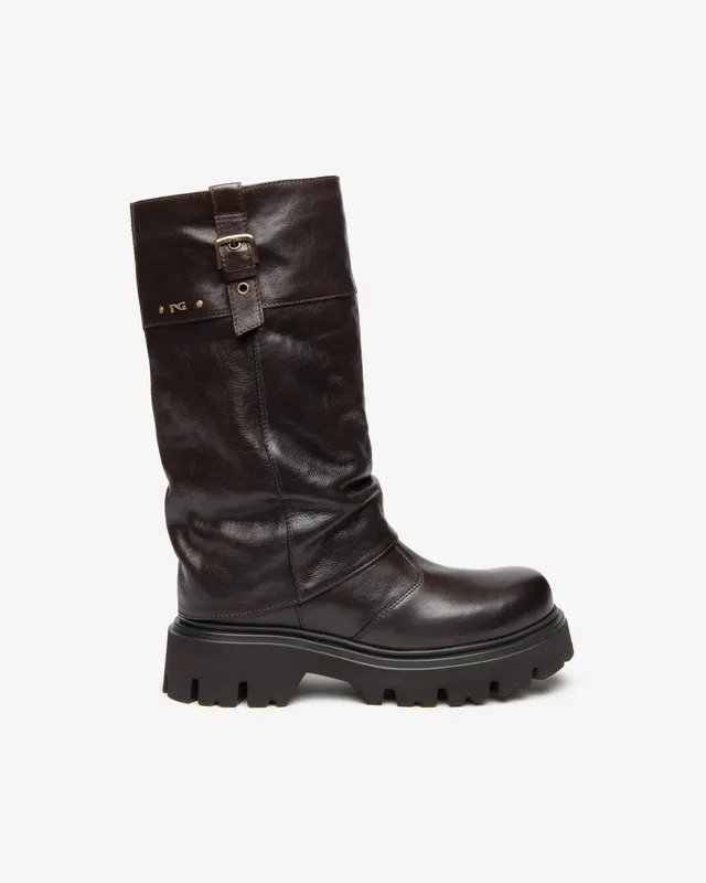 Nerogiardini Bottes Biker Femme Cuir Talon 55 mm
