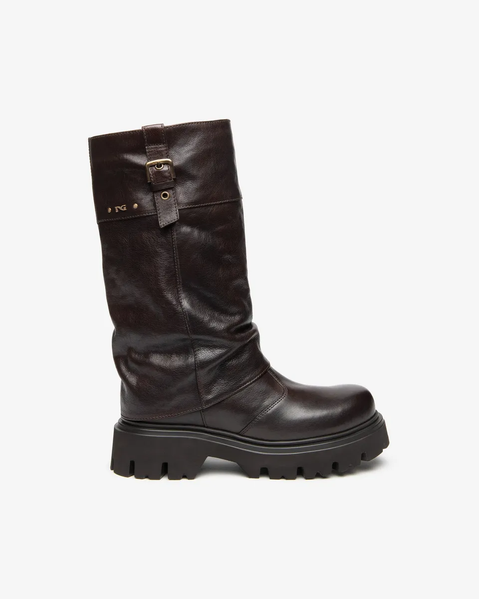 Nerogiardini Bottes Biker Femme Cuir Talon 55 mm