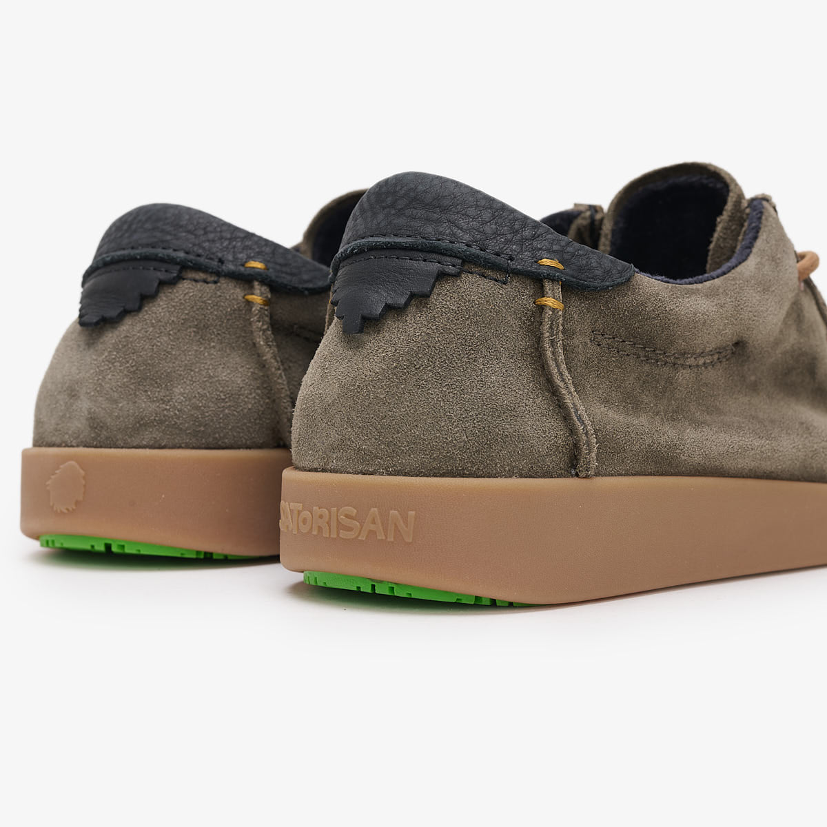 Satorisan Kwahu Winter Suede Baskets Deep Khaki Cuir Doublé