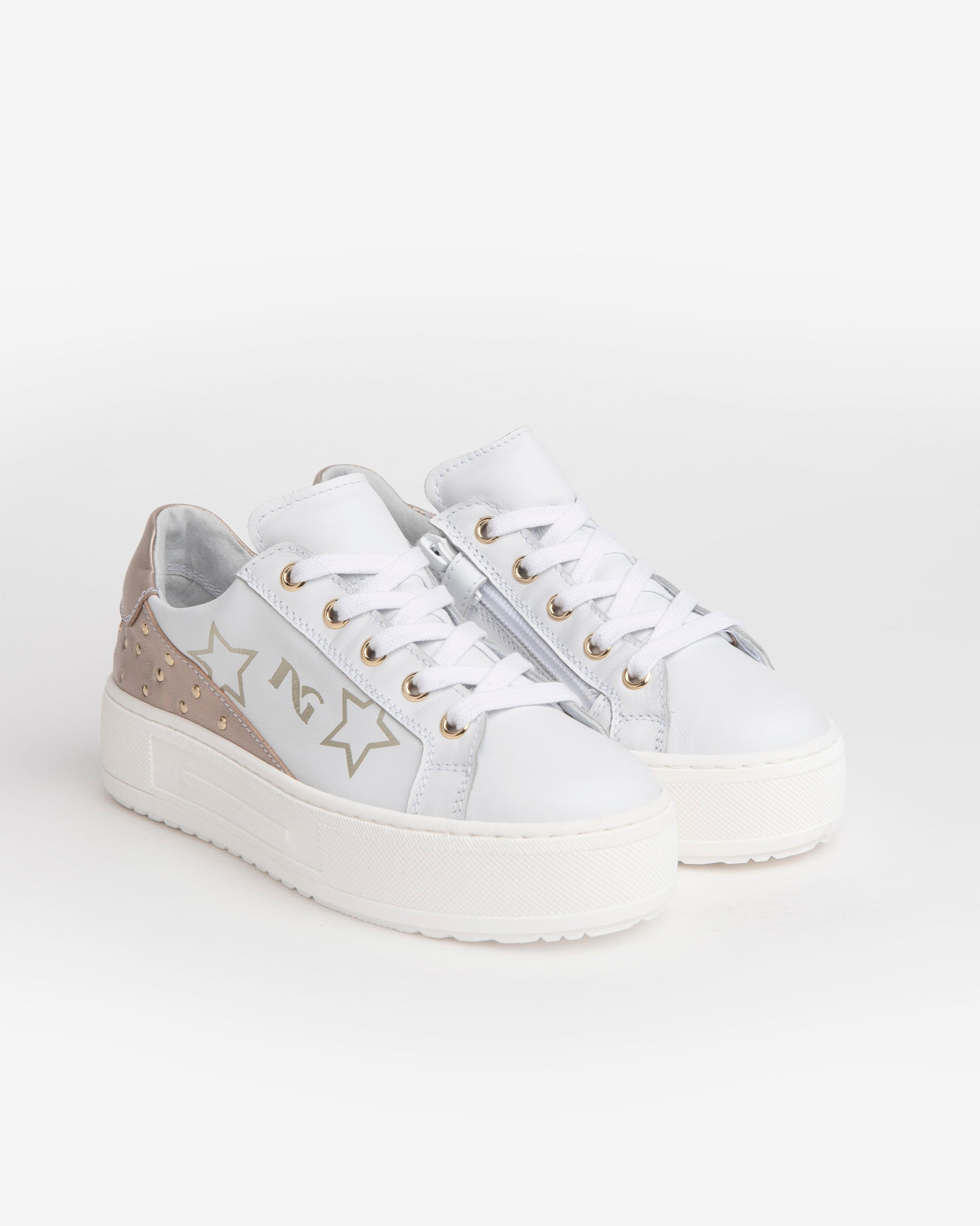 NeroGiardini Sneakers teens fille cuir lamé zip