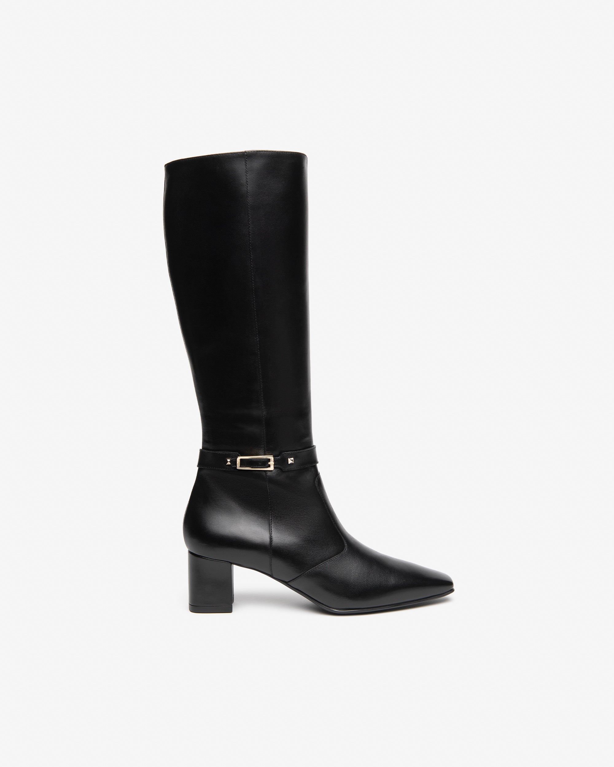 NeroGiardini Bottes Femme Cuir Talon Bloc 55 Tige Haute