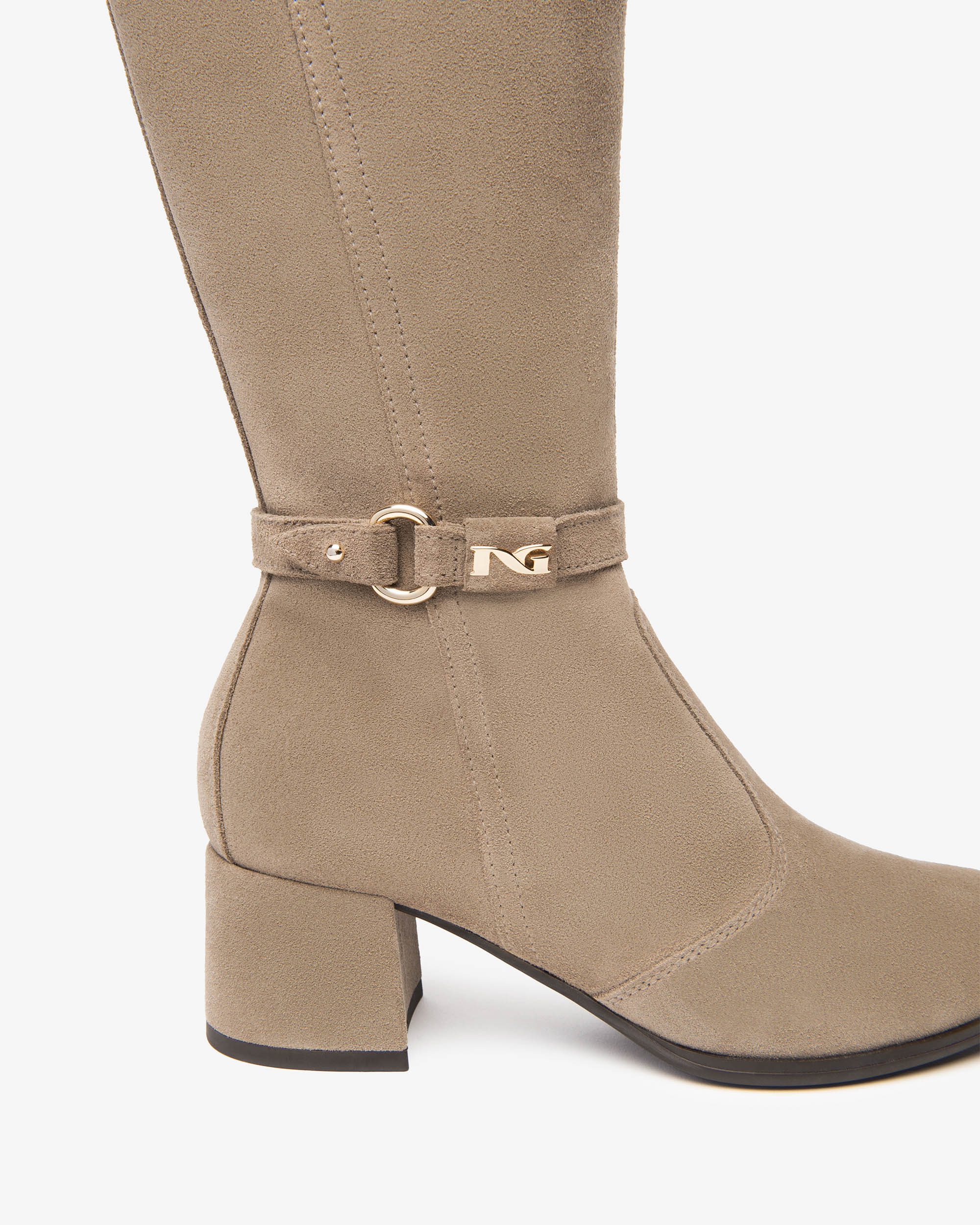 NeroGiardini Bottes Femme en Cuir Velours Bottes Hiver
