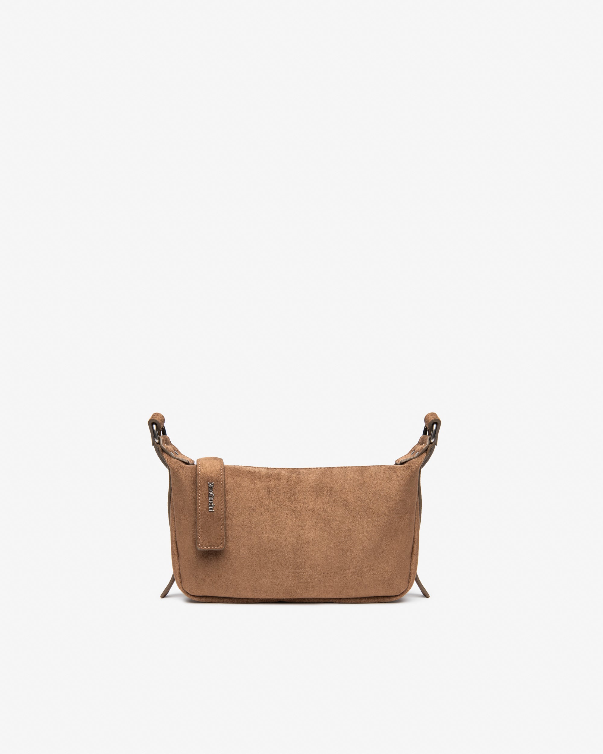 Nerogiardini Sacs Sac Bandoulière Femme Daim PZ Rabat Asymétrique