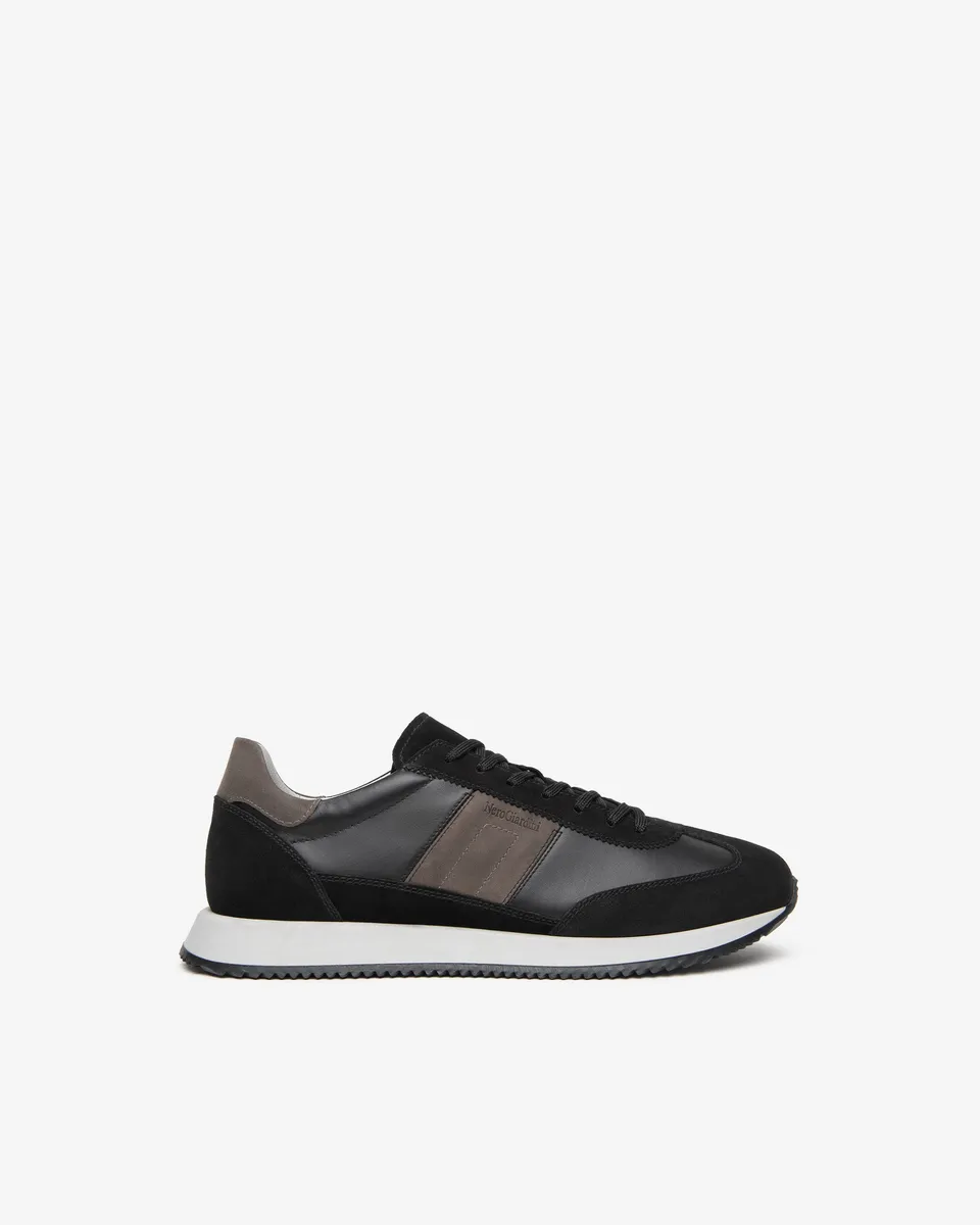 NeroGiardini Sneakers cuir homme daim noir