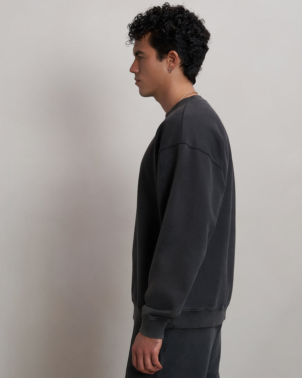 Filling Pieces Boxy Embroidered sweat Vintage Black coton