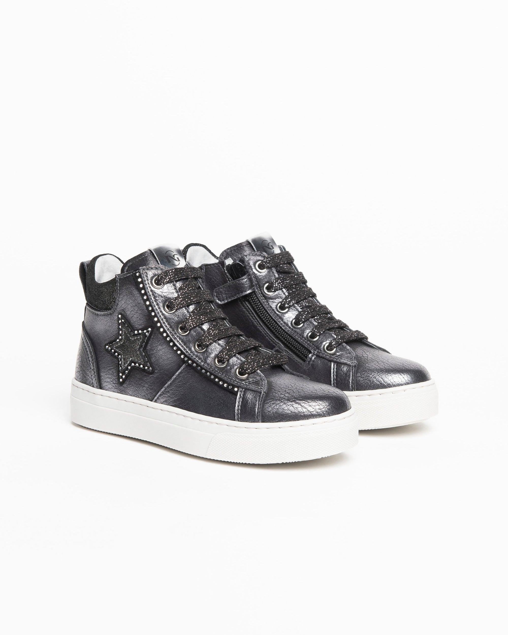NeroGiardini Sneakers Fille Montantes Cuir Strass