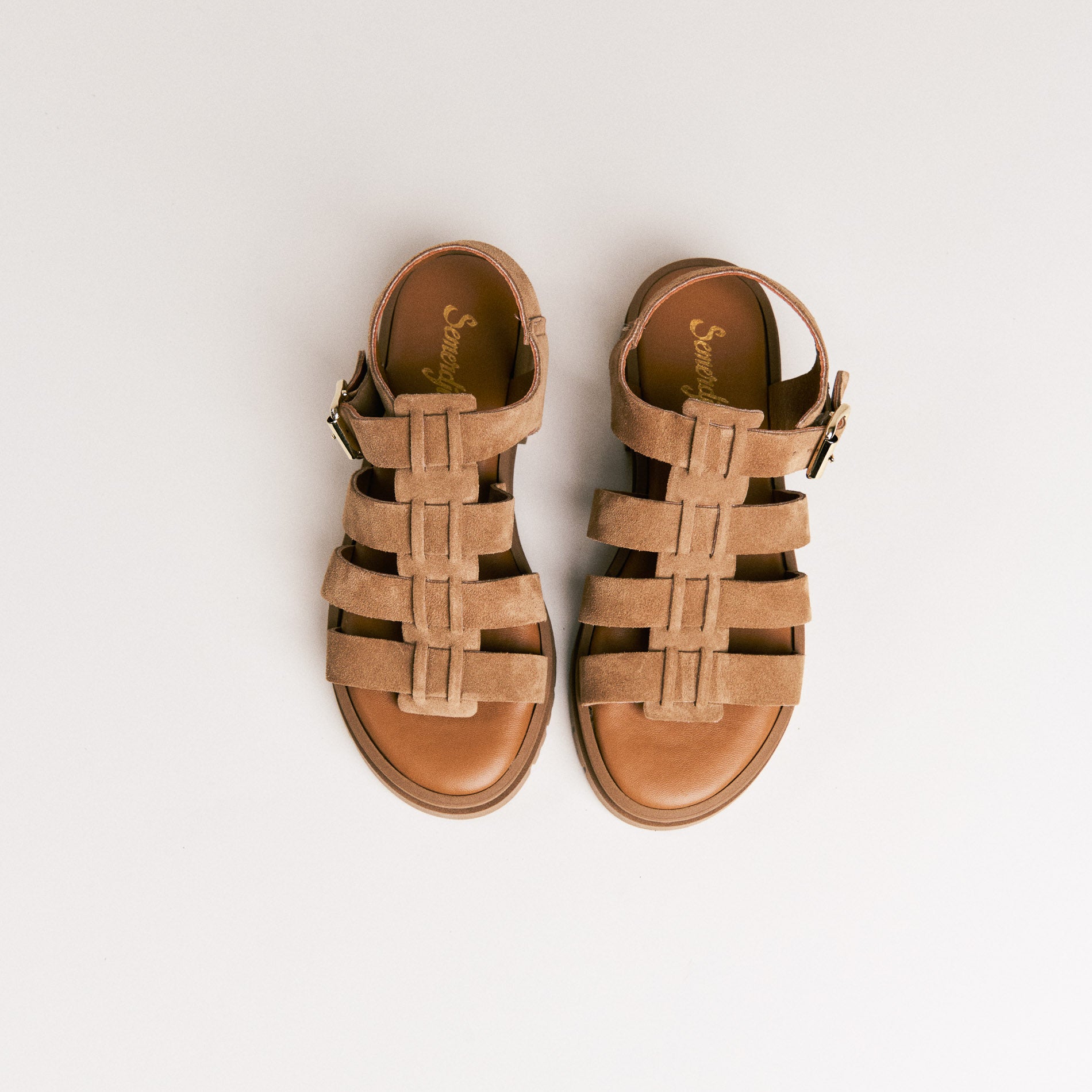 SMR Semerdjian Delia sandales taupe cuir 4 cm