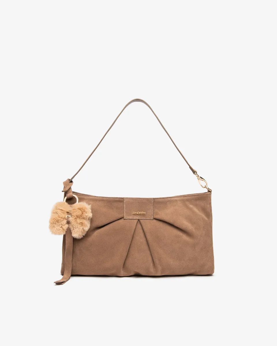 Nerogiardini Sacs Épaule Sac Daim PZ Drapé Doré