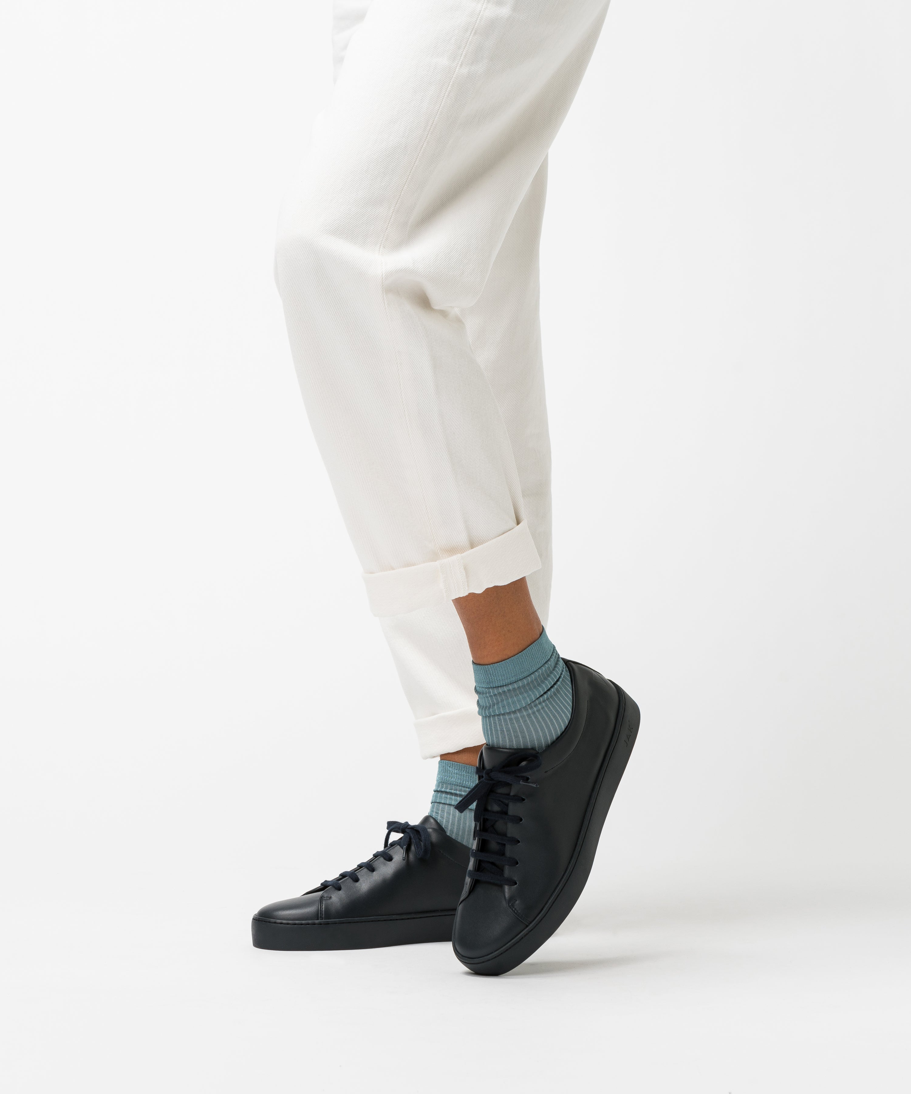 JAK Royal Dark Blue sneakers cuir bleu