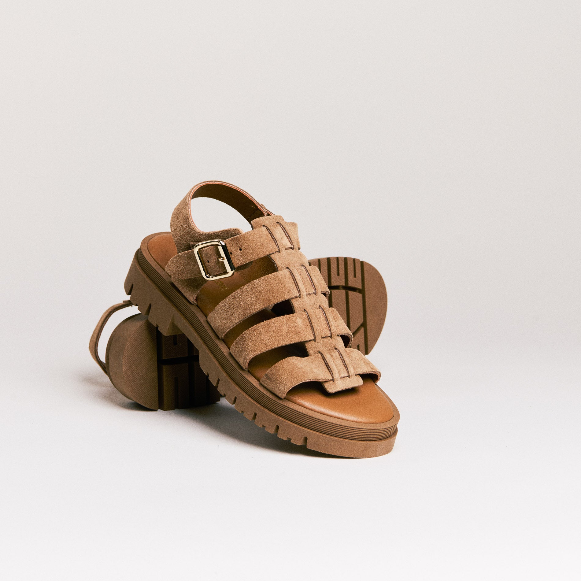 SMR Semerdjian Delia sandales taupe cuir 4 cm